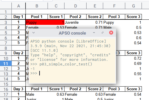 Python Macro: Output: Fill Cell with Color