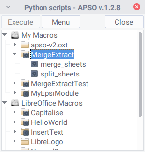 APSO: Python Scripts Dialog