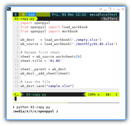 ViM: opexpyxl: Copy Sheet