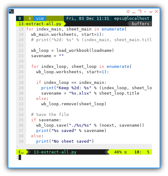 ViM: opexpyxl: Extract All Sheets