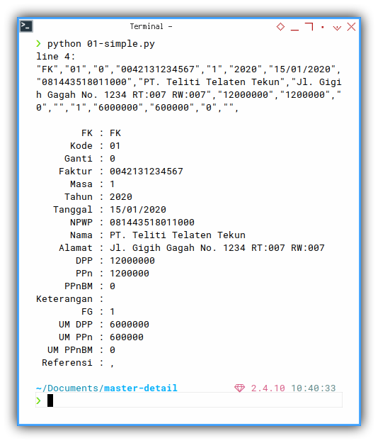 Simple Parser: Output