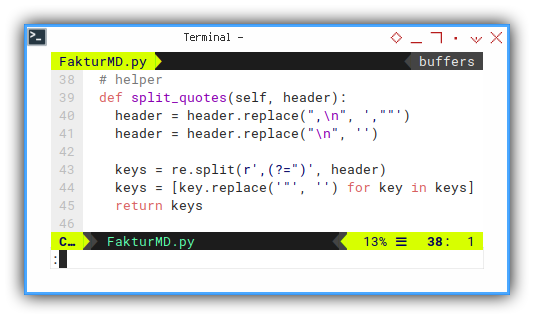 Python Macro: Helper: Split Quotes