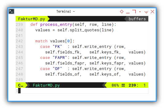 Python Macro: Process Each Entry Line