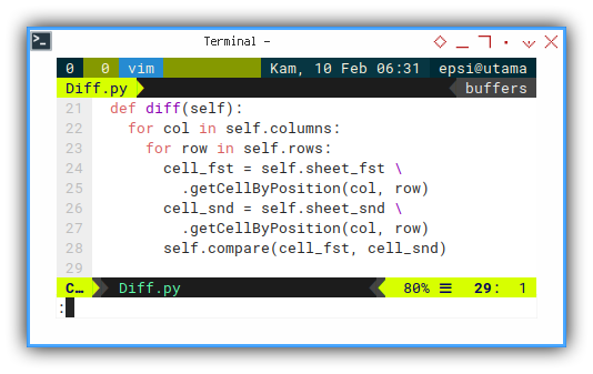 Python Macro: ViM: Diff Method