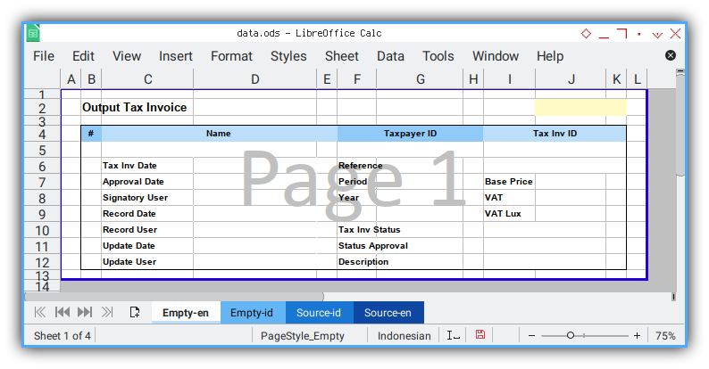 Worksheet: Empty Template: English