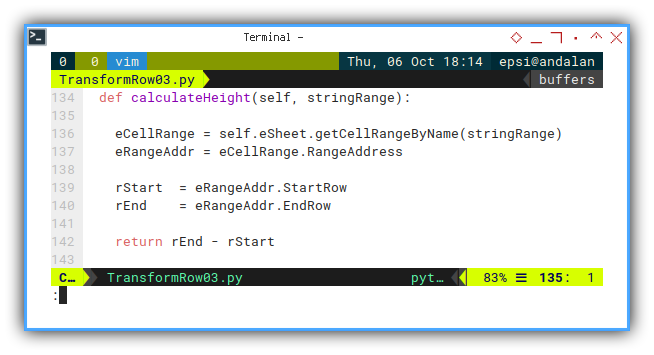 Python Macro: Vim: Main: Height Calculation