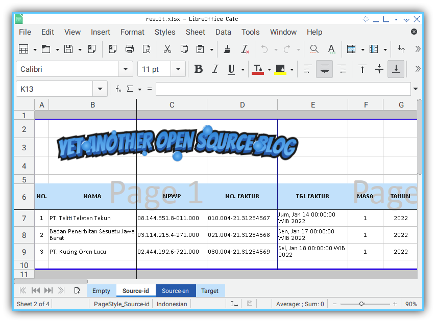 Worksheet: Source Data: Indonesia