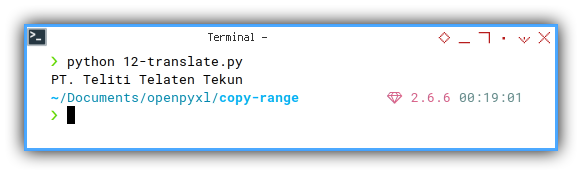 openpyxl: Result