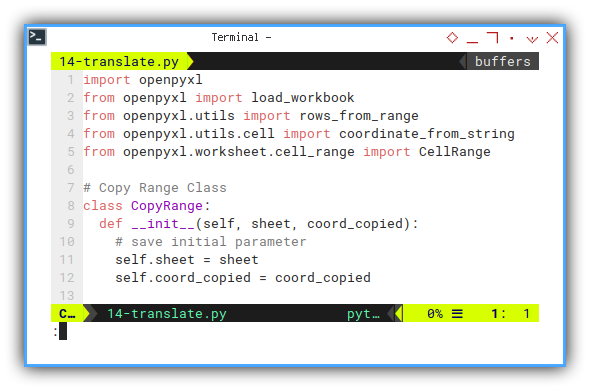 openpyxl: vim: Copy Range Class