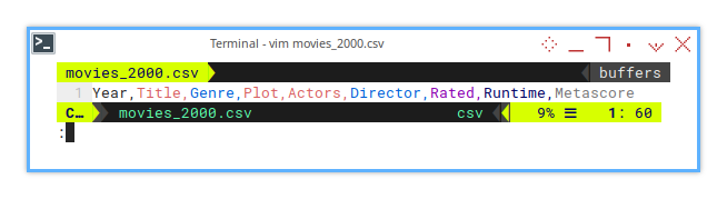 Example: Vim: CSV: Header