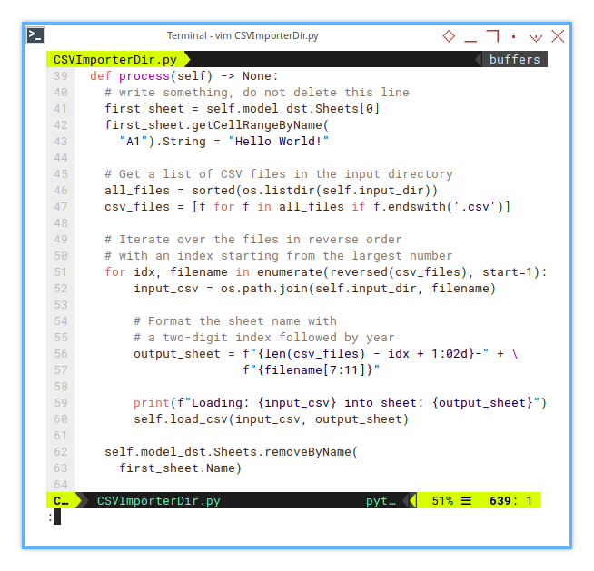 Merge CSV: Calc Macro: Process