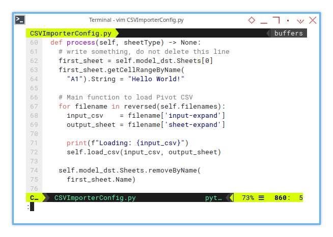 Merge CSV: Calc Macro: Process