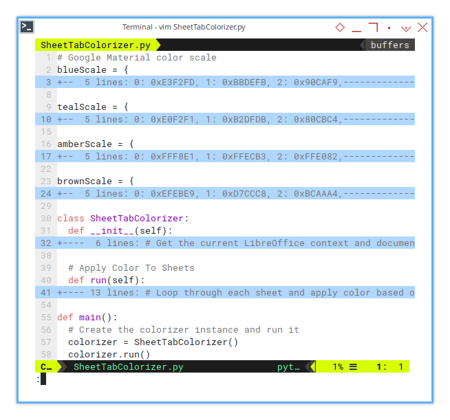 Sheet Tab Colorizer: Macro Skeleton