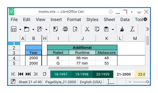 Calc Sheet: Step Two: Merged Header