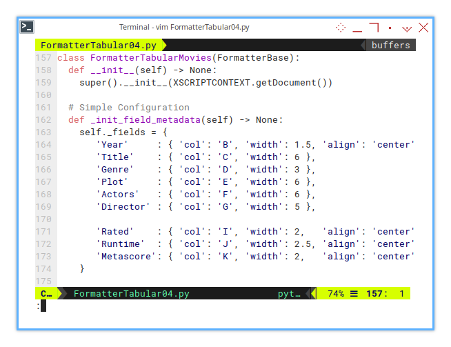 Calc Macro: Step Four: Init Metadata