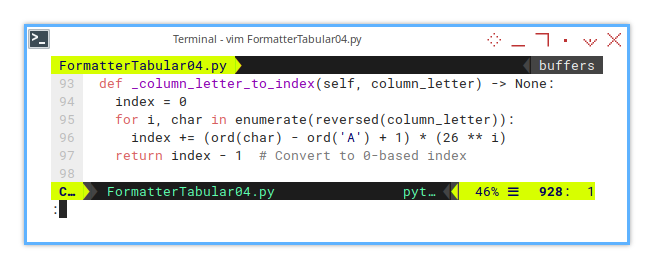 Calc Macro: Step Four: Helper: Letter to Index