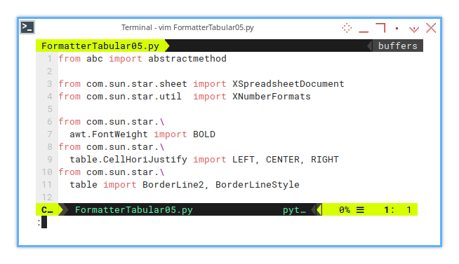 Calc Macro: Step Five: Import Statetements