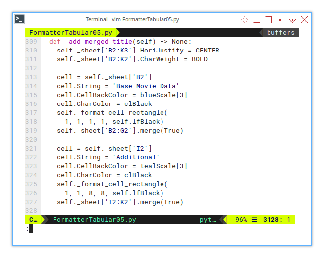 Calc Macro: Step Five: Add Merged Title