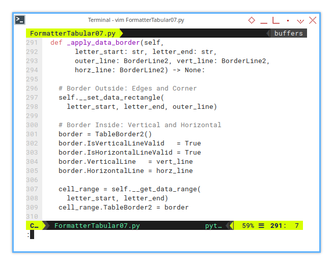 Calc Macro: Step Seven: Apply Data Border