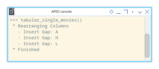 Calc Macro: Step One: APSO Console