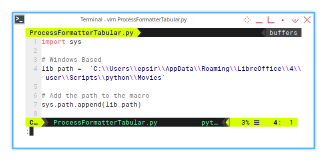 Calc Macro: Step Nine: Path for Windows User