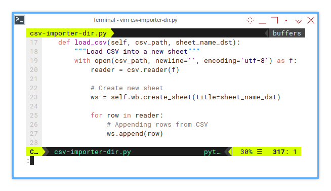 Merge CSV: openpyxl: Loading CSV: Filter Options