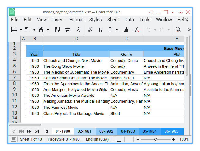 Calc Sheet: Step Seven: Output