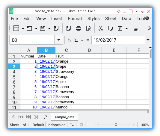 Pivot: Sample Generator: LibreOffice: Worksheet