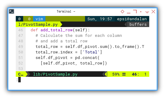 Pivot: Dataframe: Total: PivotSample: Total Row