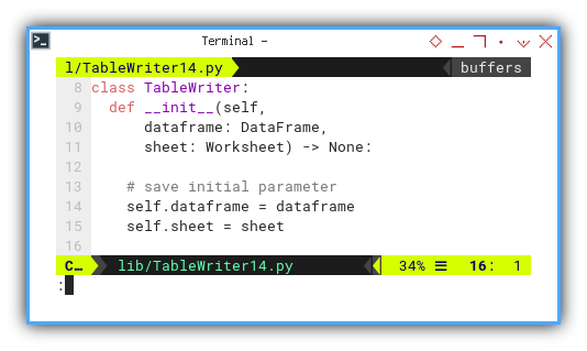 Pivot: openPyXL: Writer Class: Initialization
