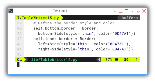 Pivot: openPyXL: Sheet Decoration: Style: Border