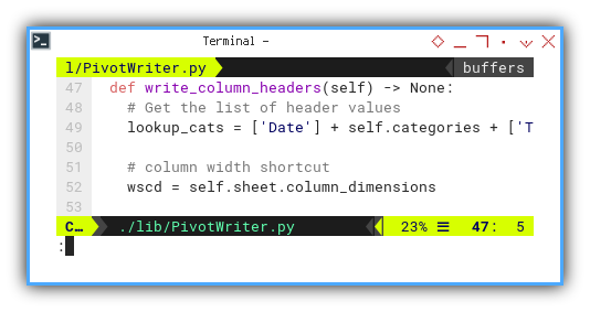 Pivot: openPyXL: Pivot Writer: Header: Category