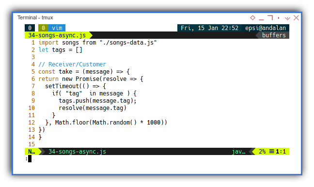 NodeJS: Concurreny with Promise: Receiver