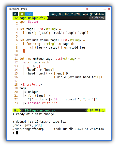 .NET F#: Unique Using Recursive Pattern Matching