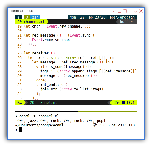 OCaml: Concurrency with Channel