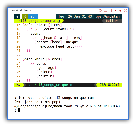 Clojure: The Recursive of Head and Tail Pattern