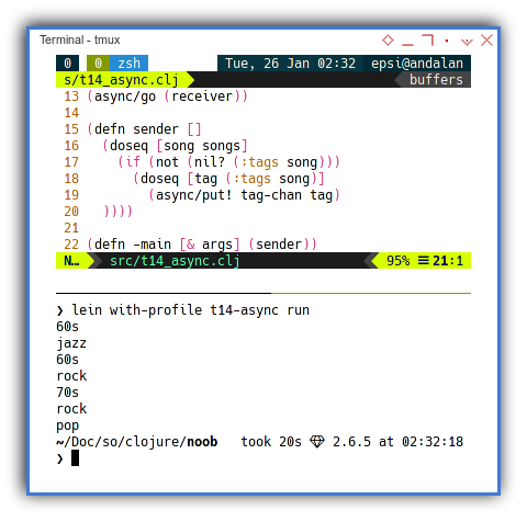 Clojure: Concurrency with Channel using Go Macro