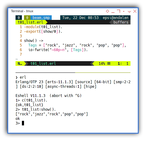 Erlang: Simple List of Tags
