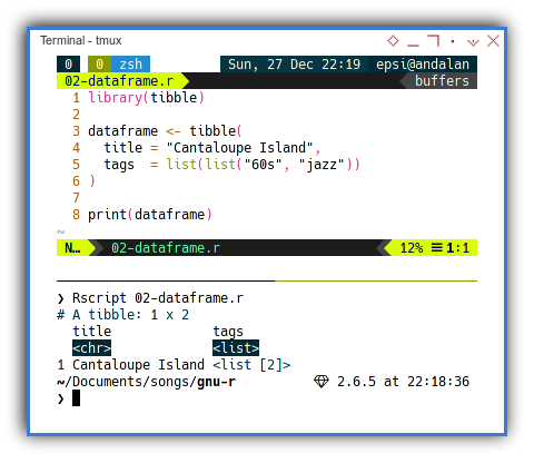 GNU R: Dataframe with only one song record