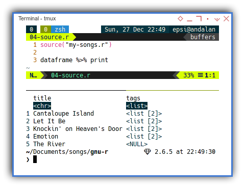 GNU R: Using Songs Module