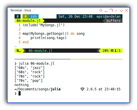 Julia: Using Songs Module