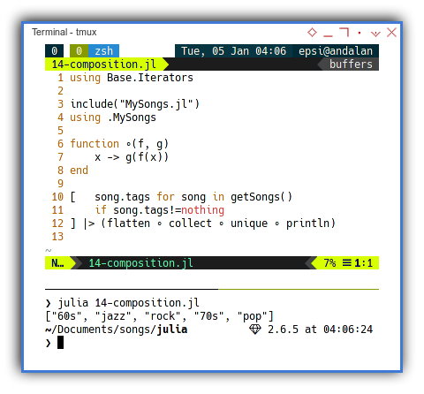 Julia: Function Composition