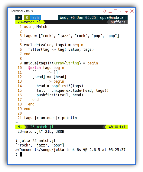 Julia: Using Match Macro