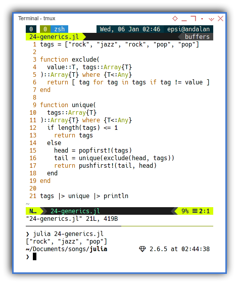 Julia: Generics Type