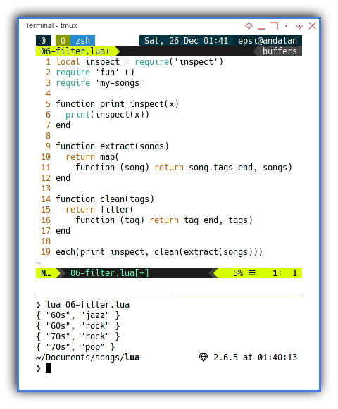 Lua: Using Functional Library