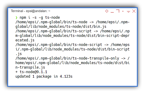 Typescript: NPM Install: TS Node