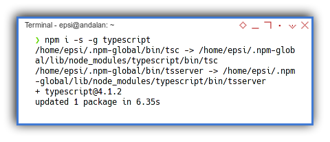 Typescript: NPM Install: The Compiler