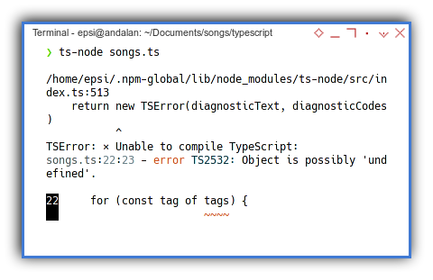 Typescript: ts-node: possibly undefined