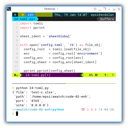 Python: TOML Configuration: Simple Reader