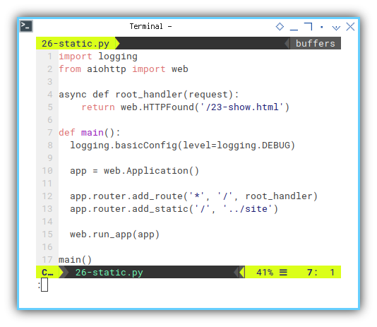 Python: AIOHTTP: Serving HTML